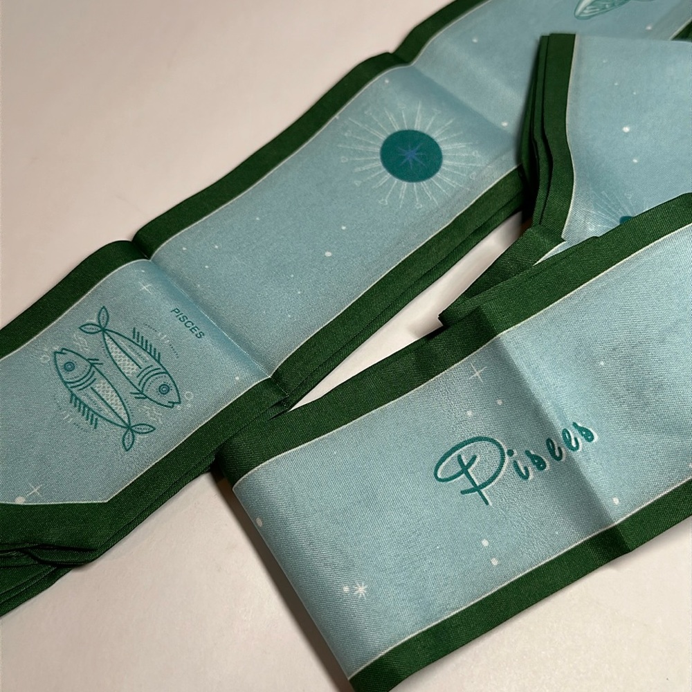 Zodiac Pisces Two Thin Purse Scarves / Hair Bands / Scarves- #1059